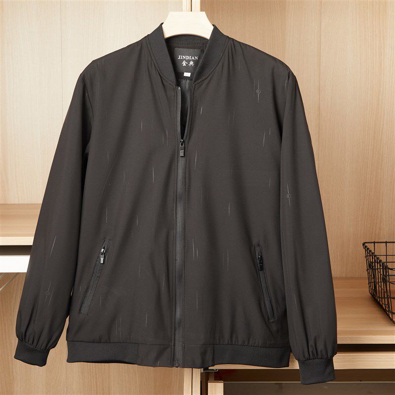 中年男装爸爸春装休闲夹克春秋款外套中老年男士上衣父亲爷爷茄克