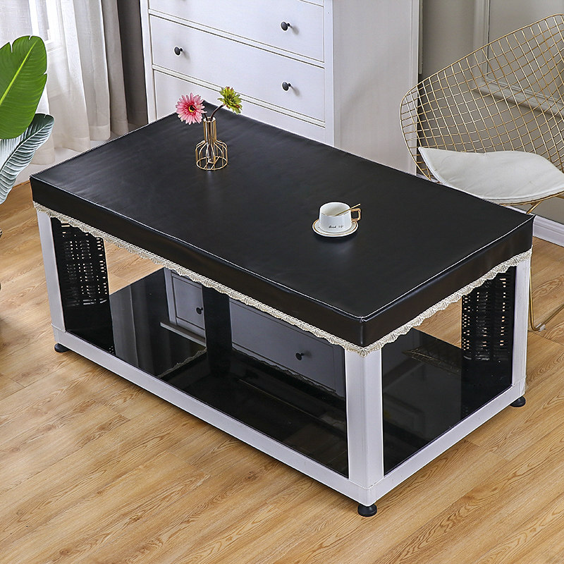 PU电炉茶几桌面防水皮罩防油防尘罩烤火被烤火架罩取暖器桌子皮套