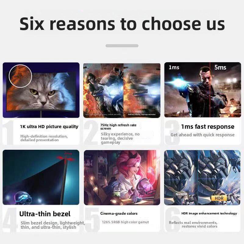 显示器19英寸20高清办公22立面超薄电脑桌面监控24英寸27液晶4K屏