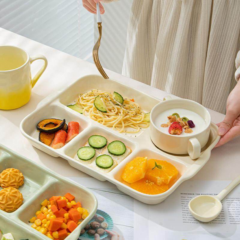 211减脂餐盘分格大人月子餐具高颜值早餐盘儿童陶瓷分隔减肥盘子,餐饮具,盘,淘宝优惠券,粉丝福利购,淘宝优惠卷