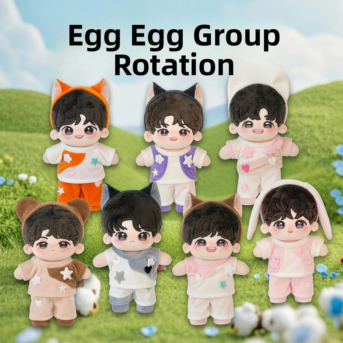 时代青年团棉娃娃三特定外设与同一动物塑料20厘米婴儿服装套装现