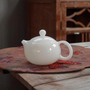 璞玉西施壶德化高档白瓷茶壶冰种玉瓷上釉家用个人单壶功夫茶具壶
