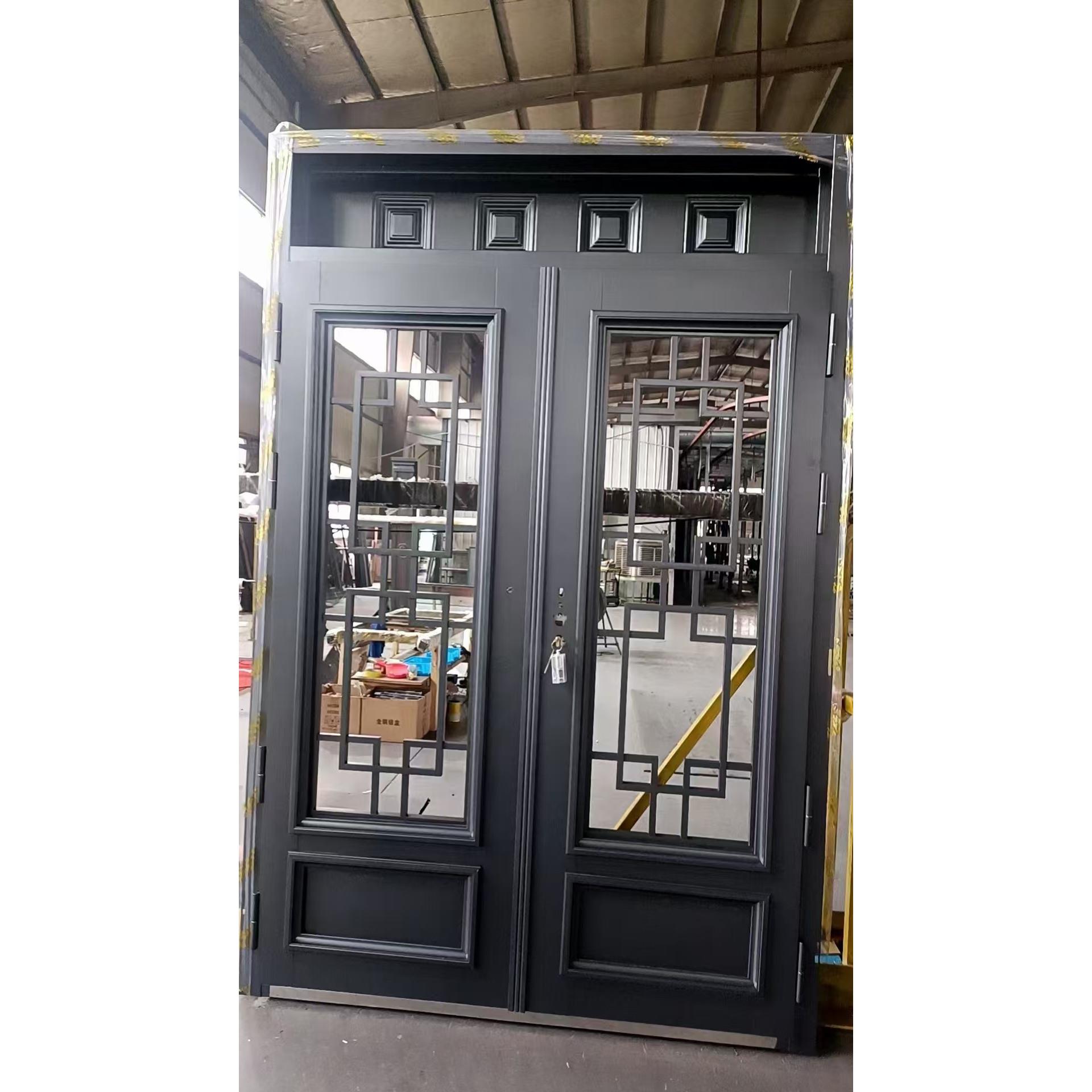 四开锌合金别墅大门双开门防盗门入户庭院门农村自建房家用进户门