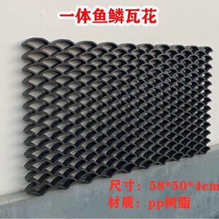 鱼鳞瓦片窗花彷古中式镂空透窗半圆瓦花墙饰背景墙装饰立瓦挂件