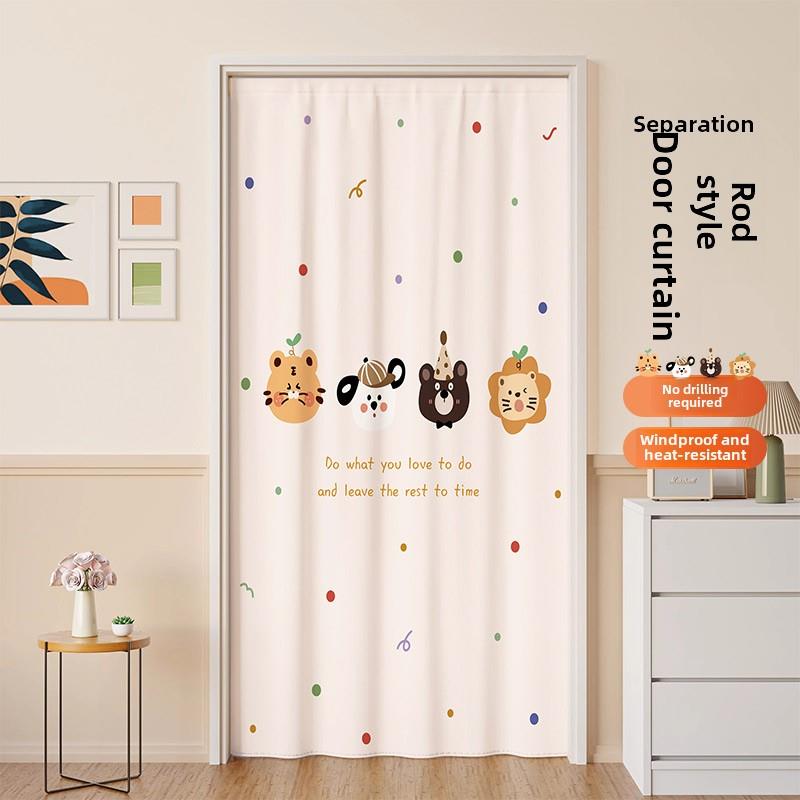 卧室空调门帘遮光防空调隔断帘2025新款厨房浴室门帘无冲孔