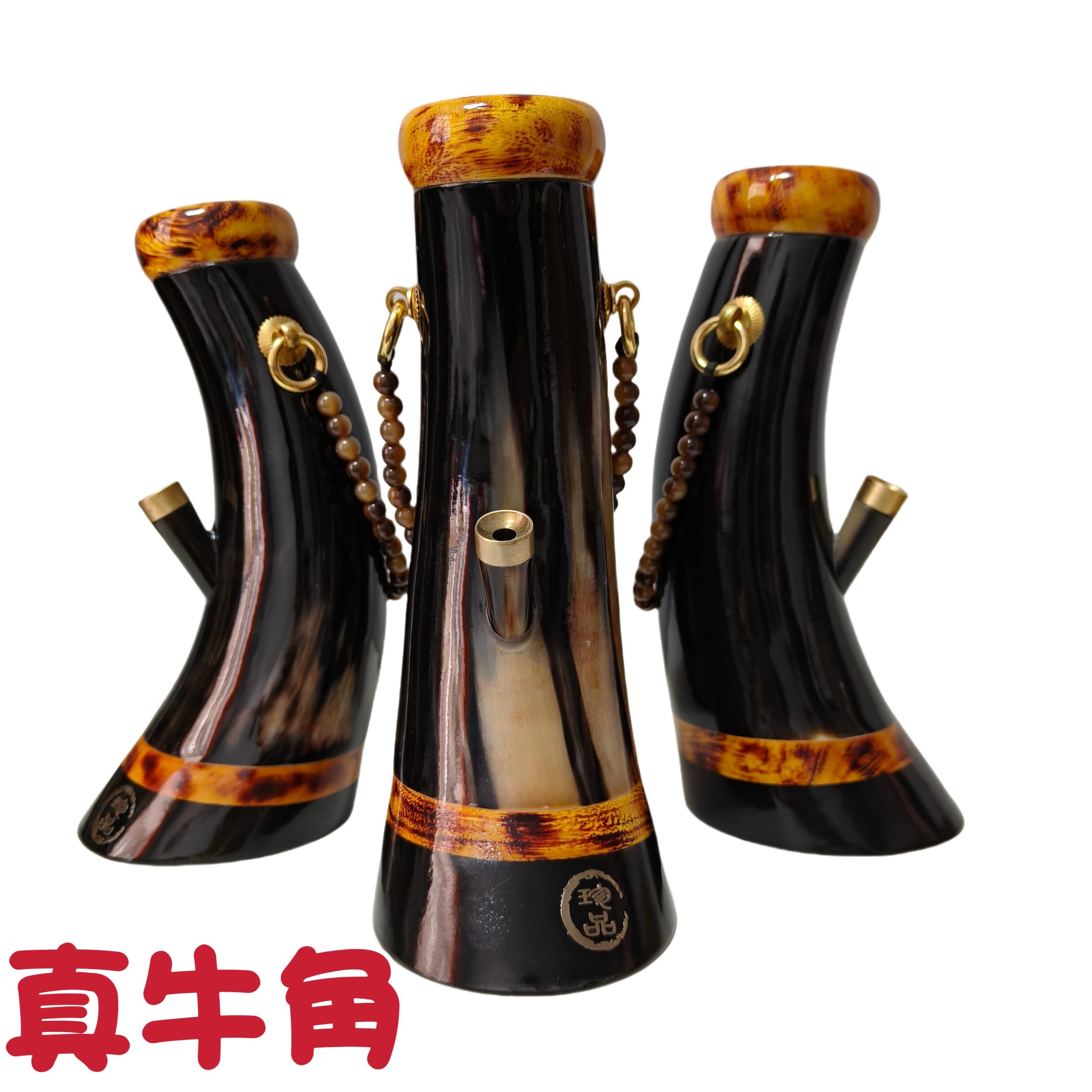 高端牛角水烟筒水烟壶过滤实木烟斗专用纯手工制作可携式广东水烟
