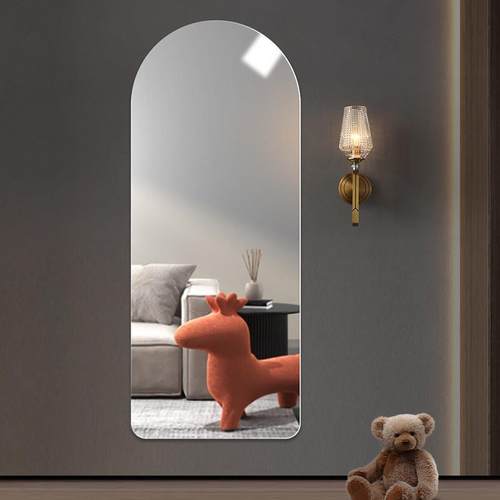 全身镜壁挂穿衣镜轻奢挂墙家用卧室落地试衣镜防爆自粘贴墙大镜子