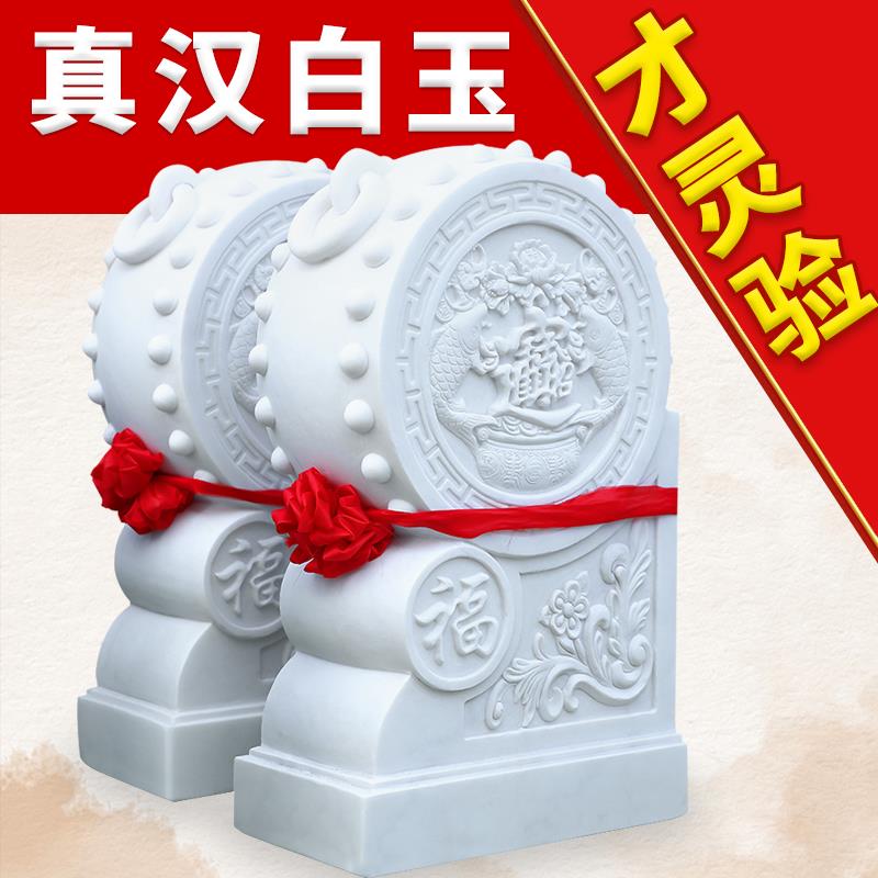 石雕门墩抱鼓石一对石鼓抱鼓汉白玉石墩大象小象麒麟狮子门墩石鼓