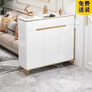 双面轻奢烤漆岩板鞋柜家用门口入户隔断柜2025新款爆款进门玄关柜
