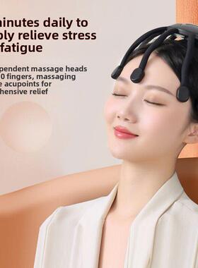 蓝背健头部按摩器头部头皮章鱼抓挠头痛经络疏通全自动电动按摩器