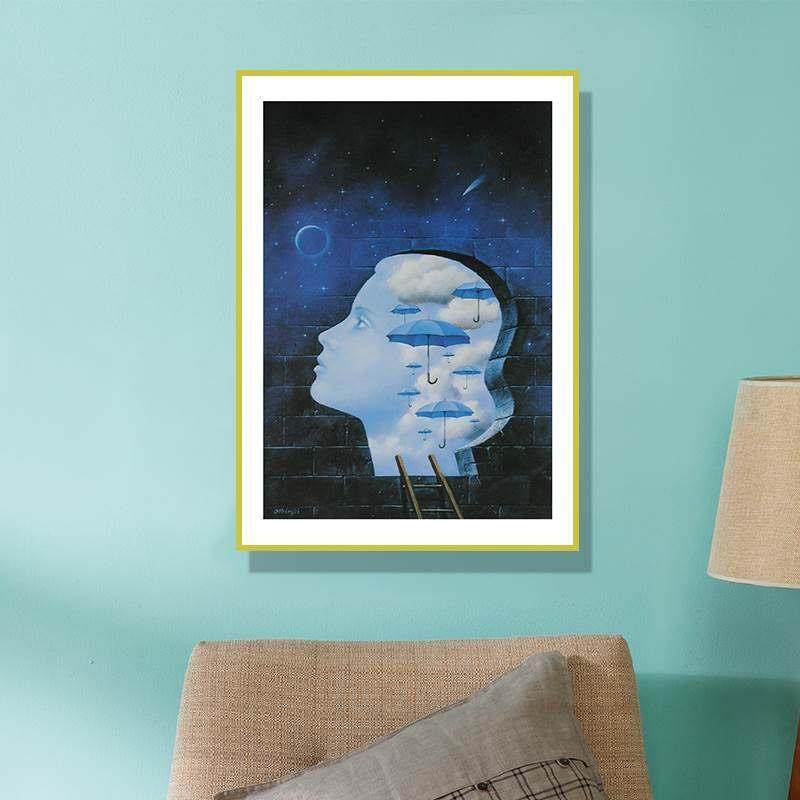 心理室布置装饰挂画挂图错觉双关图歧视图中小学咨询室有框喷绘