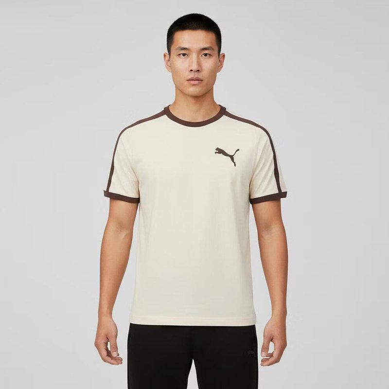 张凌赫同款彪马短袖男夏季简约罗纹圆领印花运动休闲T恤622536