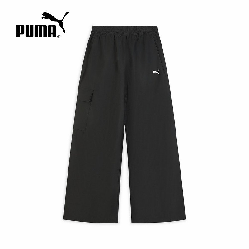 PUMA彪马女裤冬季新款宽松阔腿裤加绒加厚休闲裤运动裤 6935