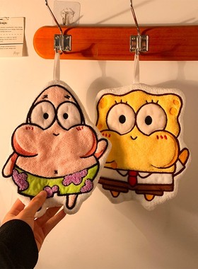 可爱挂式擦手巾超强吸水毛巾卫生间加厚洗手帕儿童厨房抹布