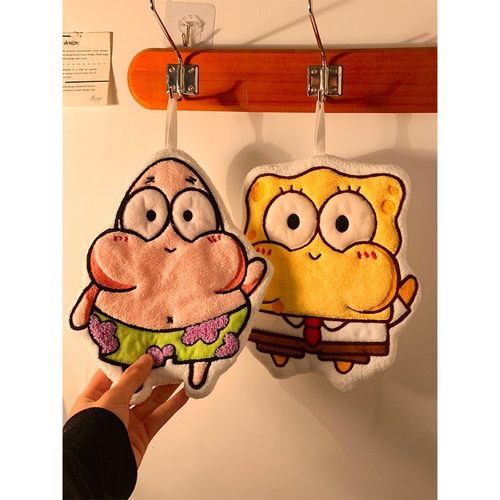 可爱挂式擦手巾超强吸水毛巾卫生间加厚洗手帕儿童厨房抹布 - 封面