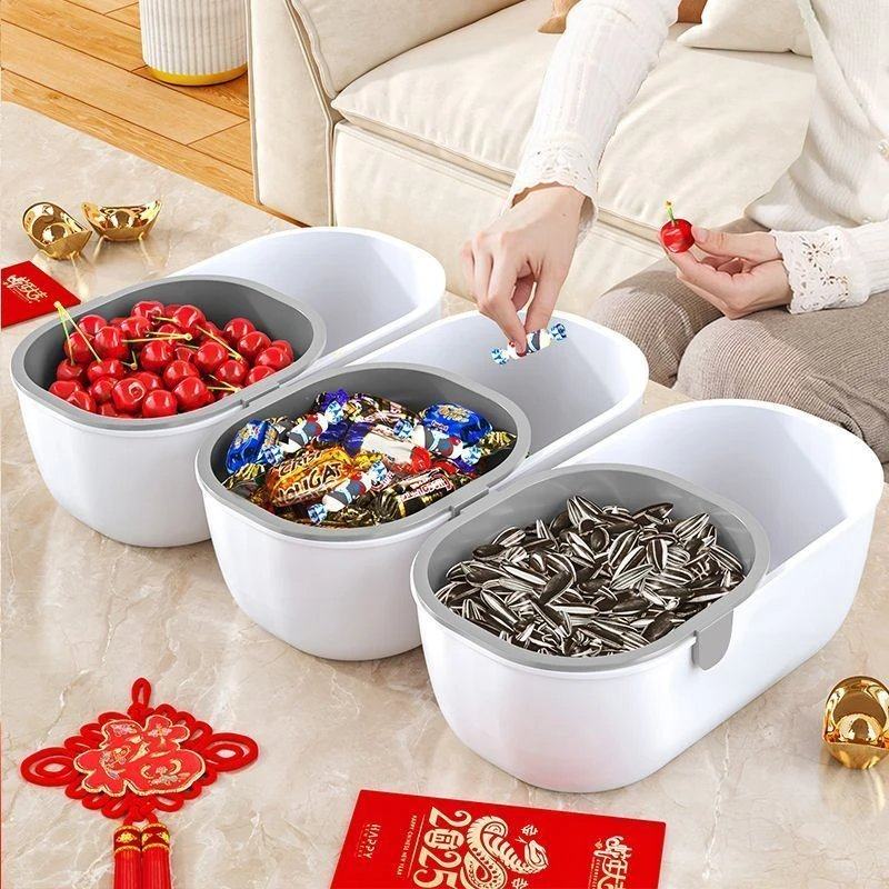 懒人嗑瓜子神器果盘客厅茶几家用零食干果收纳盒双层水果沥水篮F,餐饮具,洗菜盆/沥水篮/漏水筛,淘宝优惠券,粉丝福利购,淘宝优惠卷