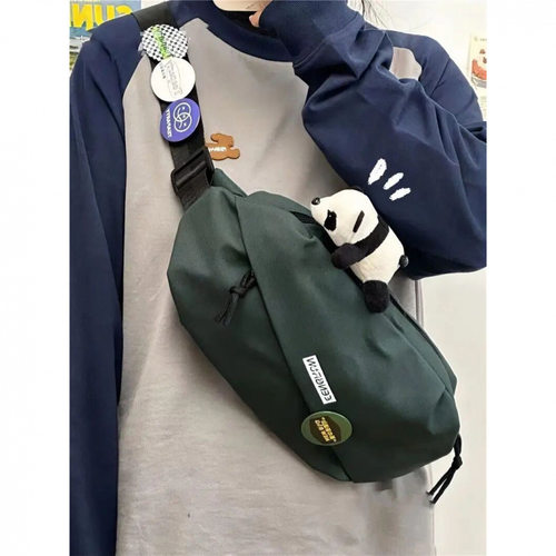 日系ins潮牌复古休闲男女胸包运动骑行斜挎包男士包包斜挎包女