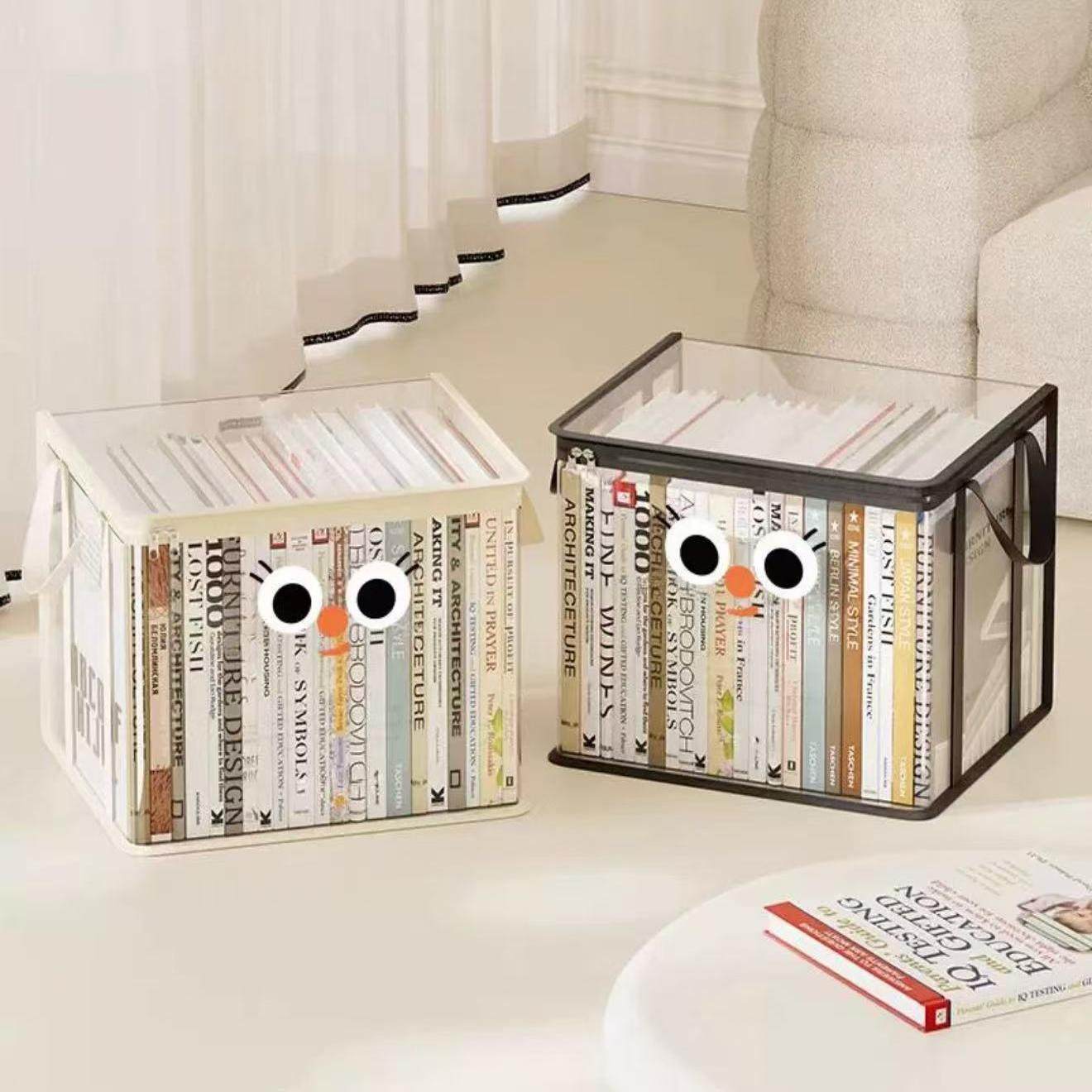 书本收纳箱装书籍神器学生教室用放书本收纳袋子透明可折叠旧书盒,收纳整理,书桌收纳置物架,淘宝优惠券,粉丝福利购,淘宝优惠卷