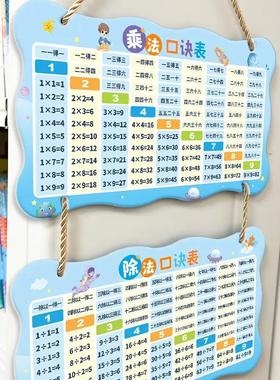 九九乘法口诀表挂牌99除法卡片小学生一二年级数学公式口诀表挂X