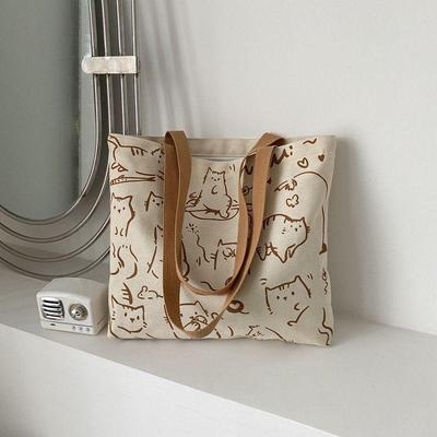 帆布包女春夏大学生上课单肩包通勤大容量包挎包手提袋新款