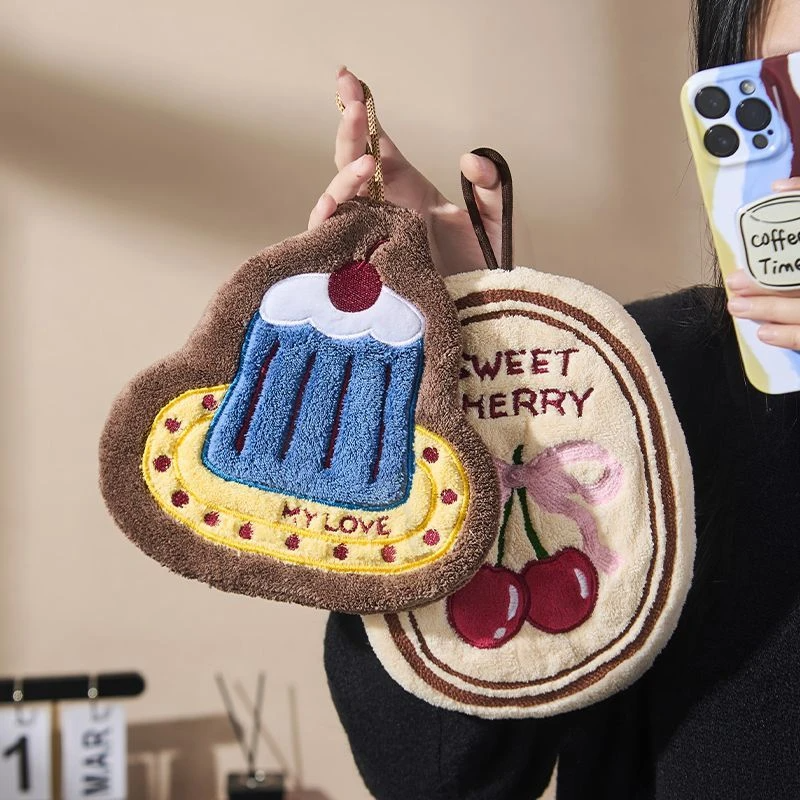 卡通可爱擦手巾挂式高颜值擦手毛巾卫生间吸水抹布加厚速干擦手T