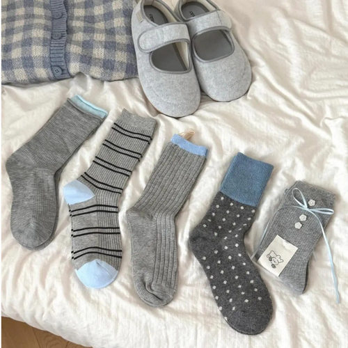 韩版ins博主简约百搭灰蓝色系秋