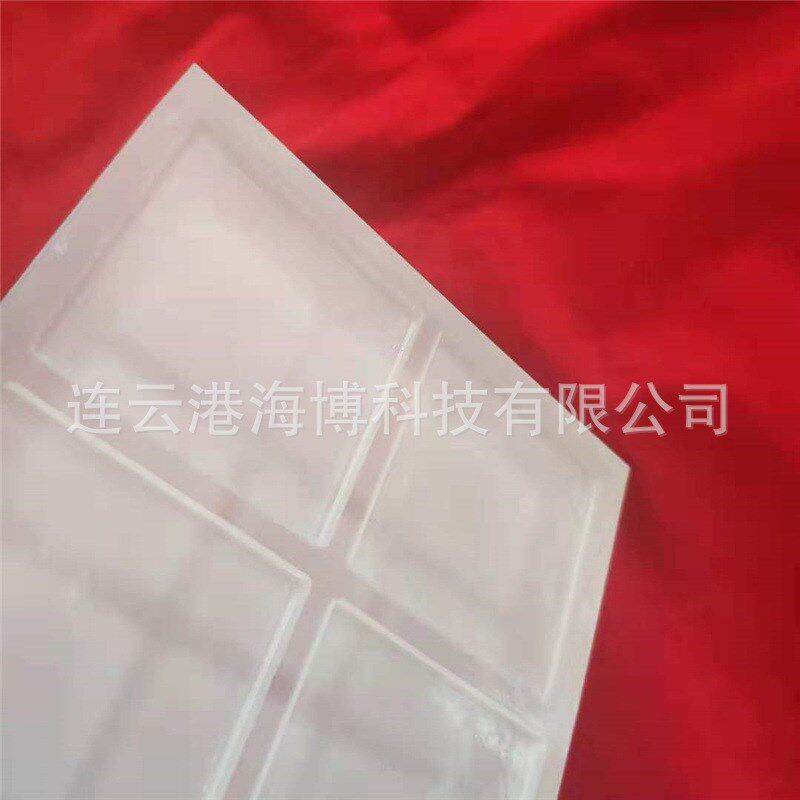 热销磨砂面开槽石英片  光学方形开槽磨砂石英片