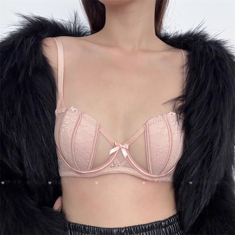 內衣女夏季薄款大胸顯小胸法式