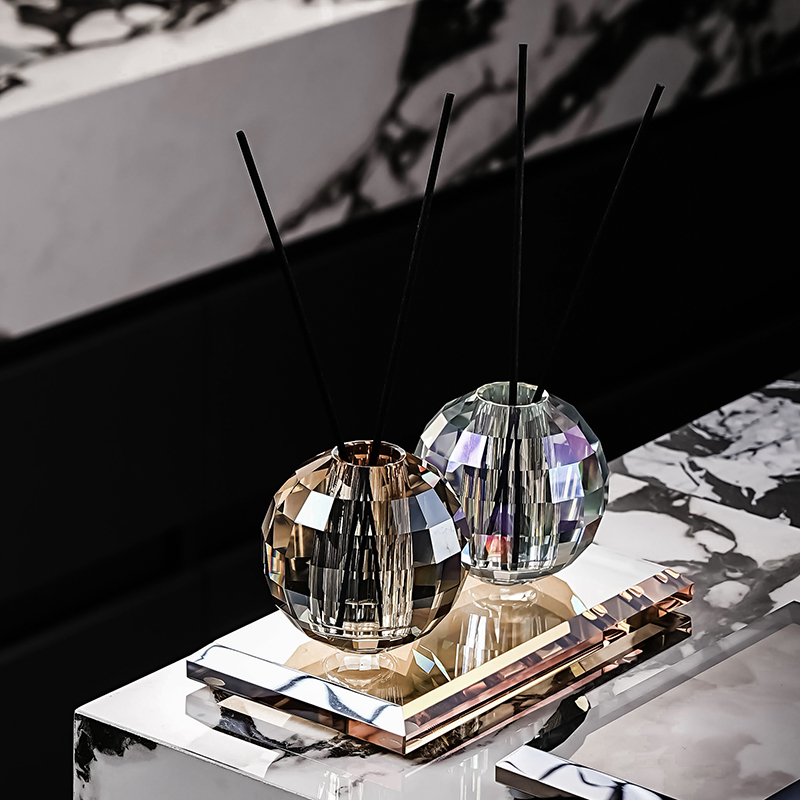 高奢水晶香薰瓶子空瓶卫生间摆件