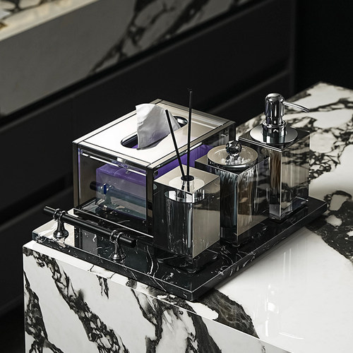 高端意式轻奢纸巾盒套装收纳家用