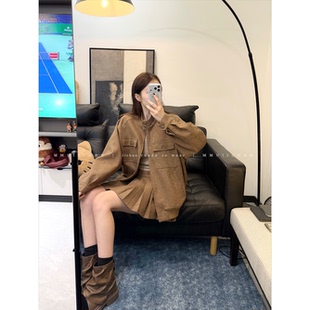 MMUIICHAN miu系格子呢子套装 复古调调 分开搭也ok的外套+半裙