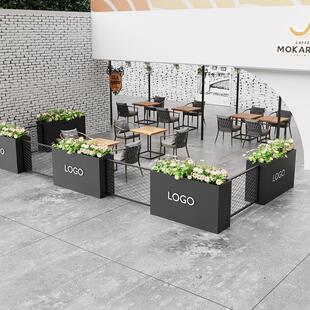 定制户外花箱隔断花坛庭院铁艺商业街咖啡店围栏饭厅奶茶店围挡