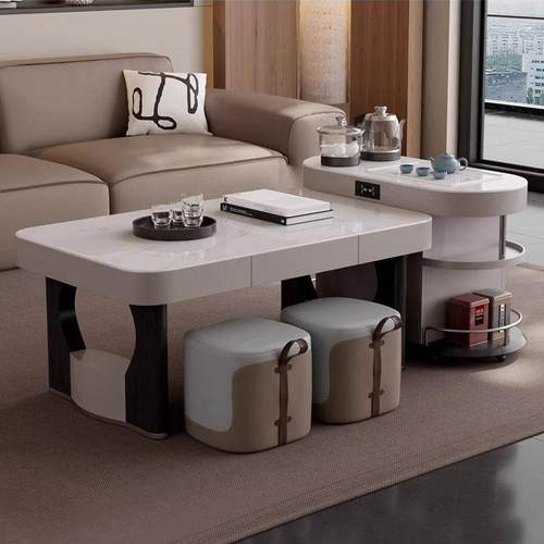 可移动茶几多功能客厅泡茶桌智能上水两用一体可拆卸岩板功夫茶台