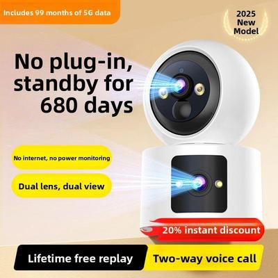 摄像头免插电无线手机远程家用360度无死角全景高清夜视店铺门口