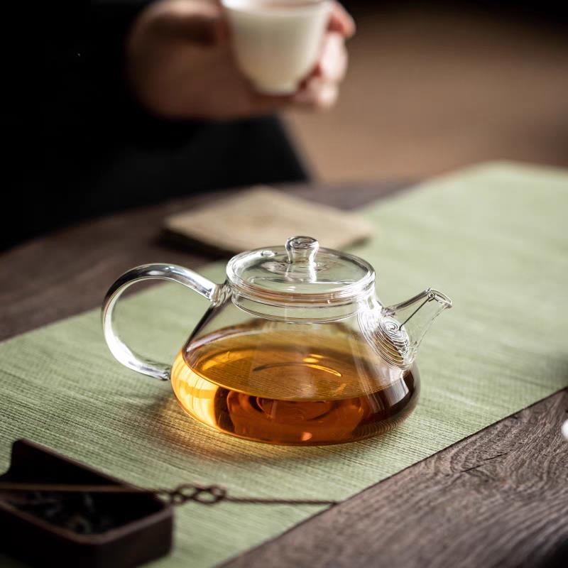 玻璃小茶壶一人用办公室泡茶小壶家用高档个人泡茶专用耐高温茶具