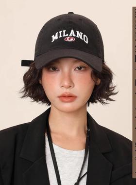 帽子假发一体女仿真发短卷日常百搭宽帽檐鸭舌帽黑色系假发全头套