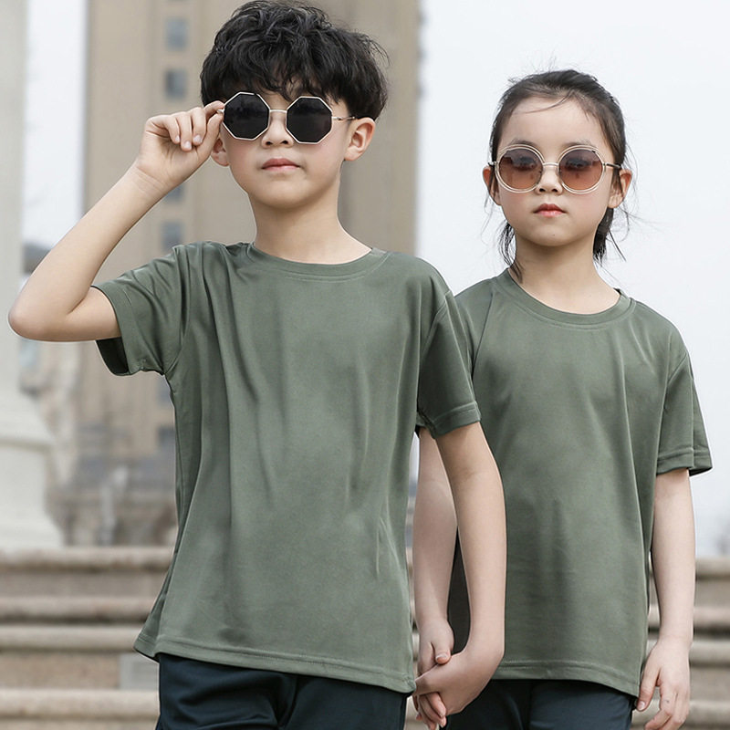 夏季儿童体能服套装 迷彩短袖 体能训练服T恤 军训演出服批发