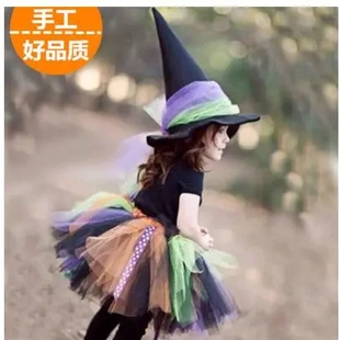 儿童万圣节女巫服装女童公主裙巫婆cos装扮化妆舞会演出服装新款