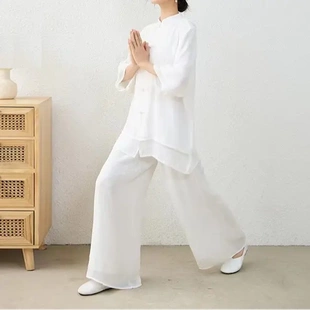 中国风女装棉麻禅修服套装改良汉服唐装瑜伽服新中式居家服舞蹈服