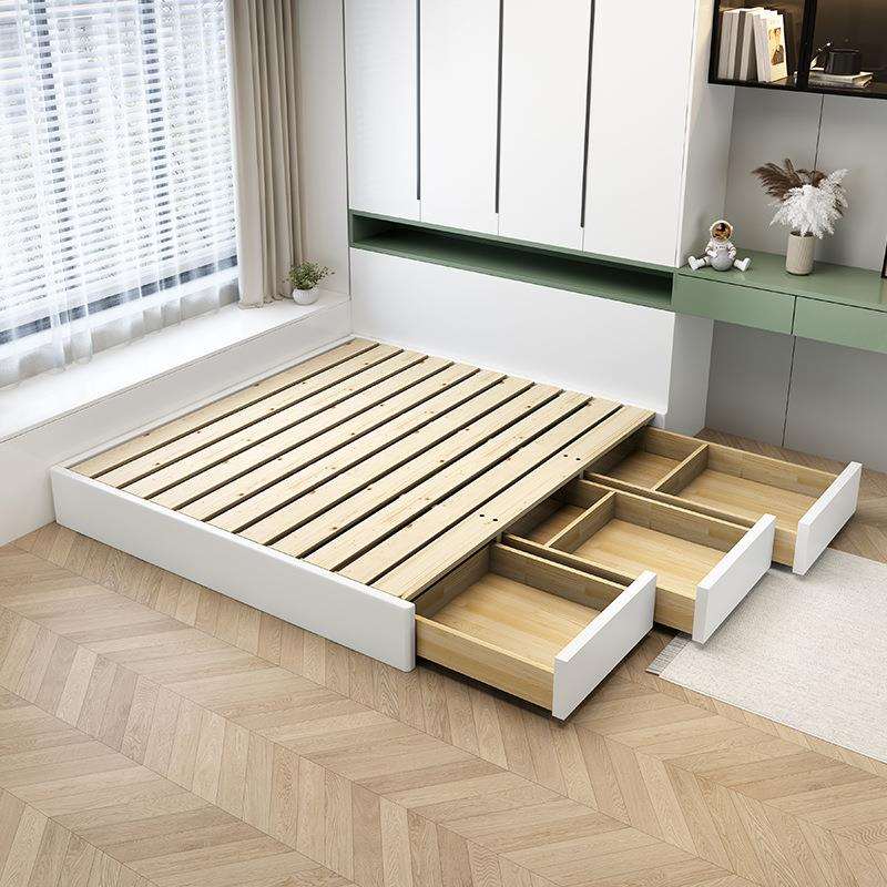长抽屉储物榻榻米实木床小户型次卧榻榻米床无床头踏踏米实木床架