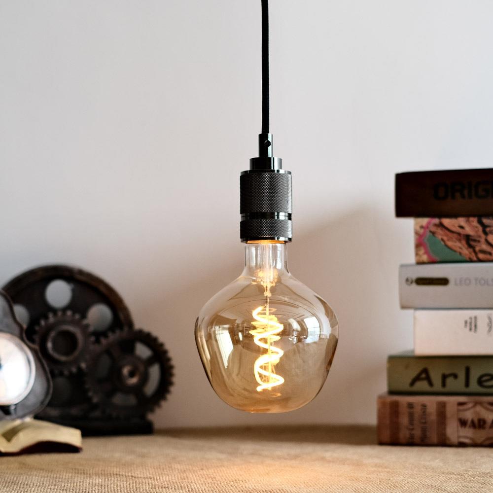 复古创意螺旋灯丝金色灰色灯泡E27螺口室内装饰可调光LED软灯条灯