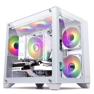 240 ATX主板 360水冷 机电脑主机机箱M 金河田预见海景房白色台式