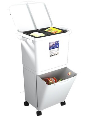 可厨房垃圾大容量双层移动桶干湿分离大号家用专桶弯腰悬挂用qwer