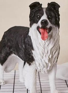 边牧狗件真苏格兰边境牧摆犬模型客厅装饰品桌仿面羊电视柜工ZID