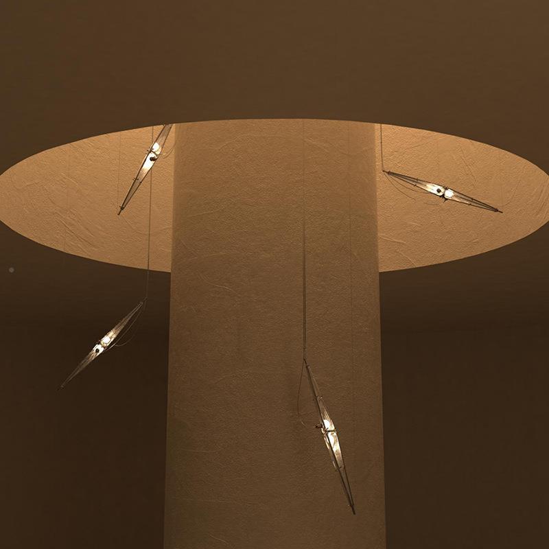 现loft设计师餐厅吊灯简极艺术餐桌吧台楼梯间锈代钢不玻璃SS-D72