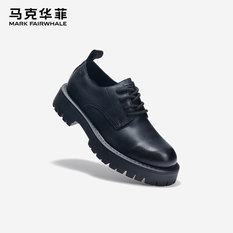 马克华菲官方男鞋休闲皮鞋2025新款夏季真皮工装鞋增高低帮马丁鞋