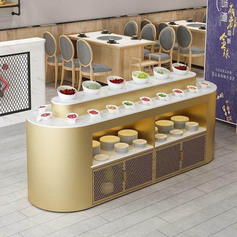 自助调料台火锅店大理石餐边备餐柜佐蘸料台餐厅烤肉店小料台厂家