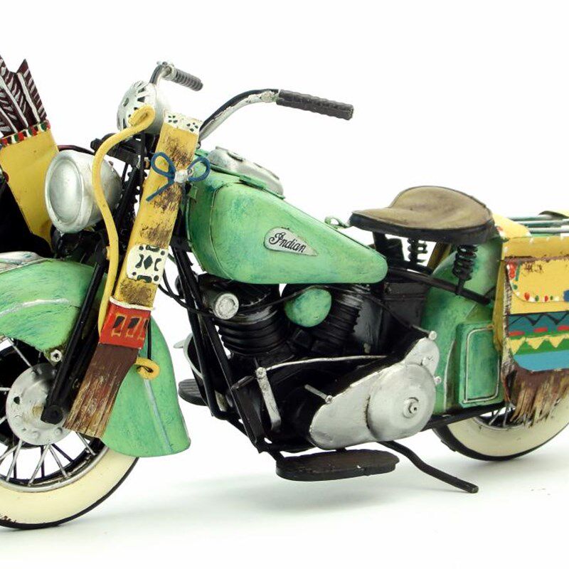 复古手工工艺品仿古铁艺1953年老式摩托车模型装饰摆件生日礼物