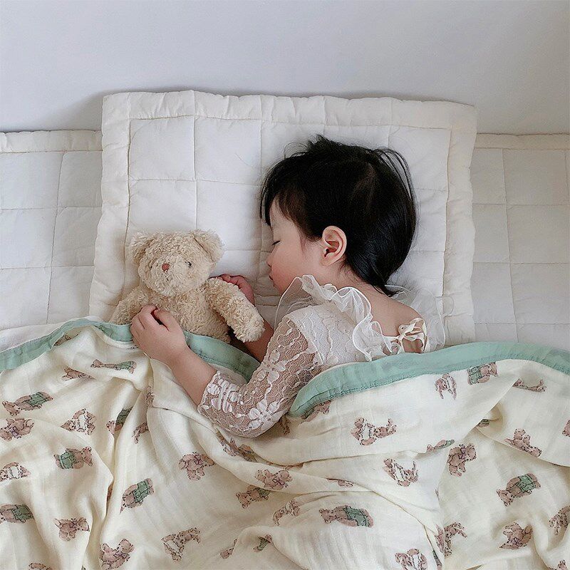 幼儿园竹棉毛巾被四层纱布婴儿盖毯午休夏天儿童空调毯宝宝薄毯子