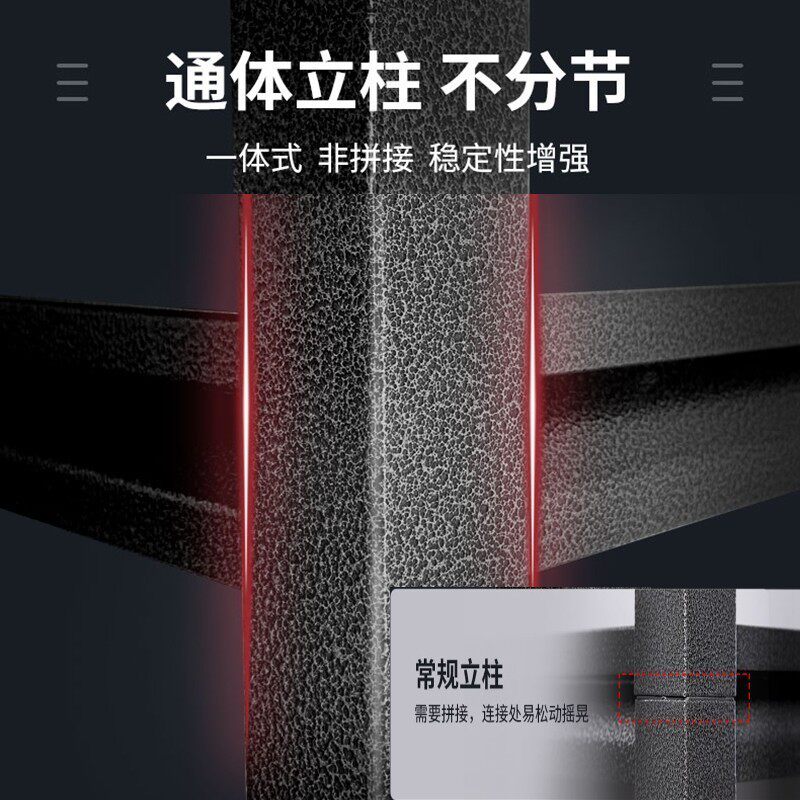碳钢厨房置物落地式带围栏五层收纳微波炉烤箱阳台客厅储物架子